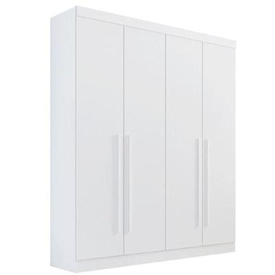 Guarda Roupa Solteiro Da Vinci Plus 4 Portas 3 Gavetas branco 100% MDF