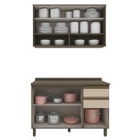 Cozinha Modulada Connect 2 Peças Com Aéreo Basculante E Balcão 120cm Duna/cristal - Móveis Henn Duna/cristal - 6