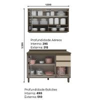 Cozinha Modulada Connect 2 Peças Com Aéreo Basculante E Balcão 120cm Duna/cristal - Móveis Henn Duna/cristal - 7