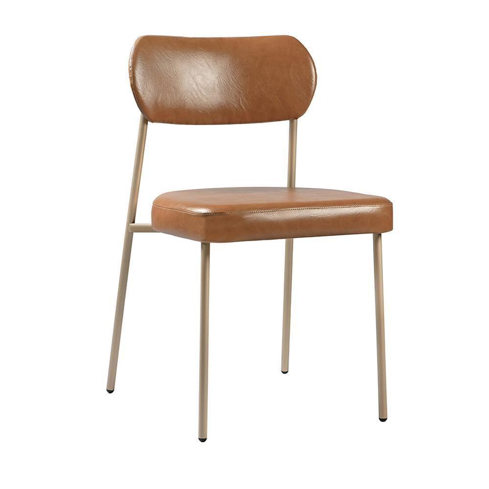 Cadeira Lavínia Couríssimo Amarula/aço Champanhe - Salaone Couríssimo Amarula/aço Champanhe - 1