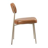 Cadeira Lavínia Couríssimo Amarula/aço Champanhe - Salaone Couríssimo Amarula/aço Champanhe - 3