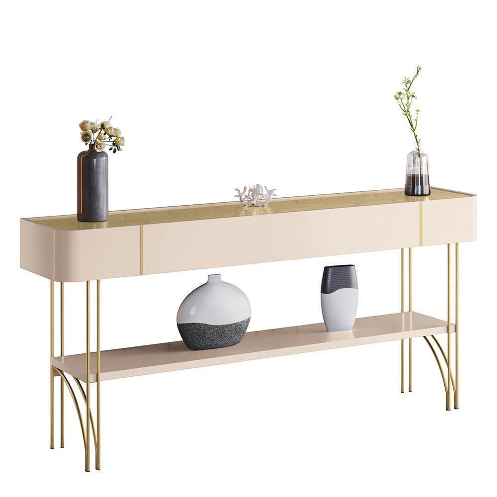 Aparador Vivant E Mesa De Centro Cadenza Off White/champanhe - Hb Móveis Off White/champanhe - 3