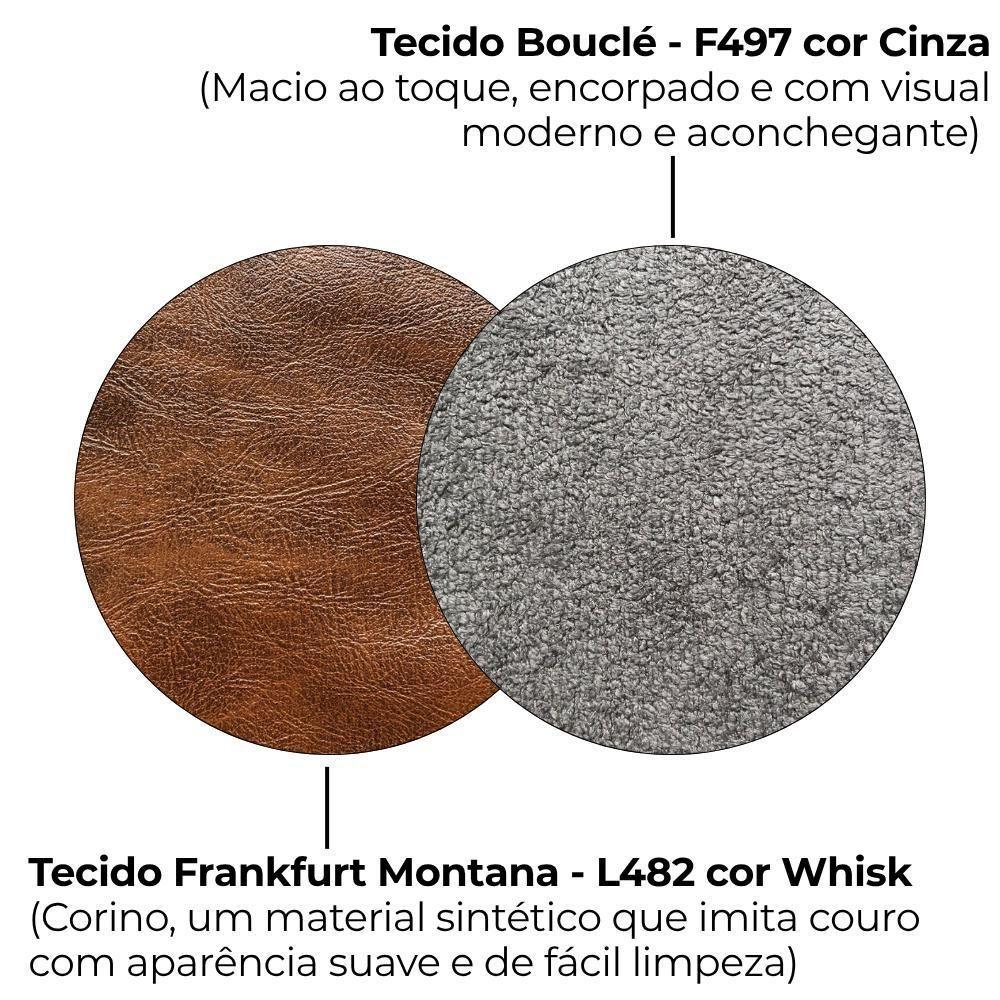 Sofa Cama 2 Lugares 203 Cm Esther Boucle Corino Whisk Milani Store Cinza - 8