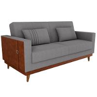 Sofa Cama 2 Lugares 203 Cm Esther Boucle Corino Whisk Milani Store Cinza - 1