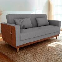 Sofa Cama 2 Lugares 203 Cm Esther Boucle Corino Whisk Milani Store Cinza - 2