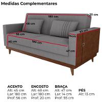 Sofa Cama 2 Lugares 203 Cm Esther Boucle Corino Whisk Milani Store Cinza