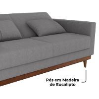 Sofa Cama 2 Lugares 203 Cm Esther Boucle Corino Whisk Milani Store Cinza - 6
