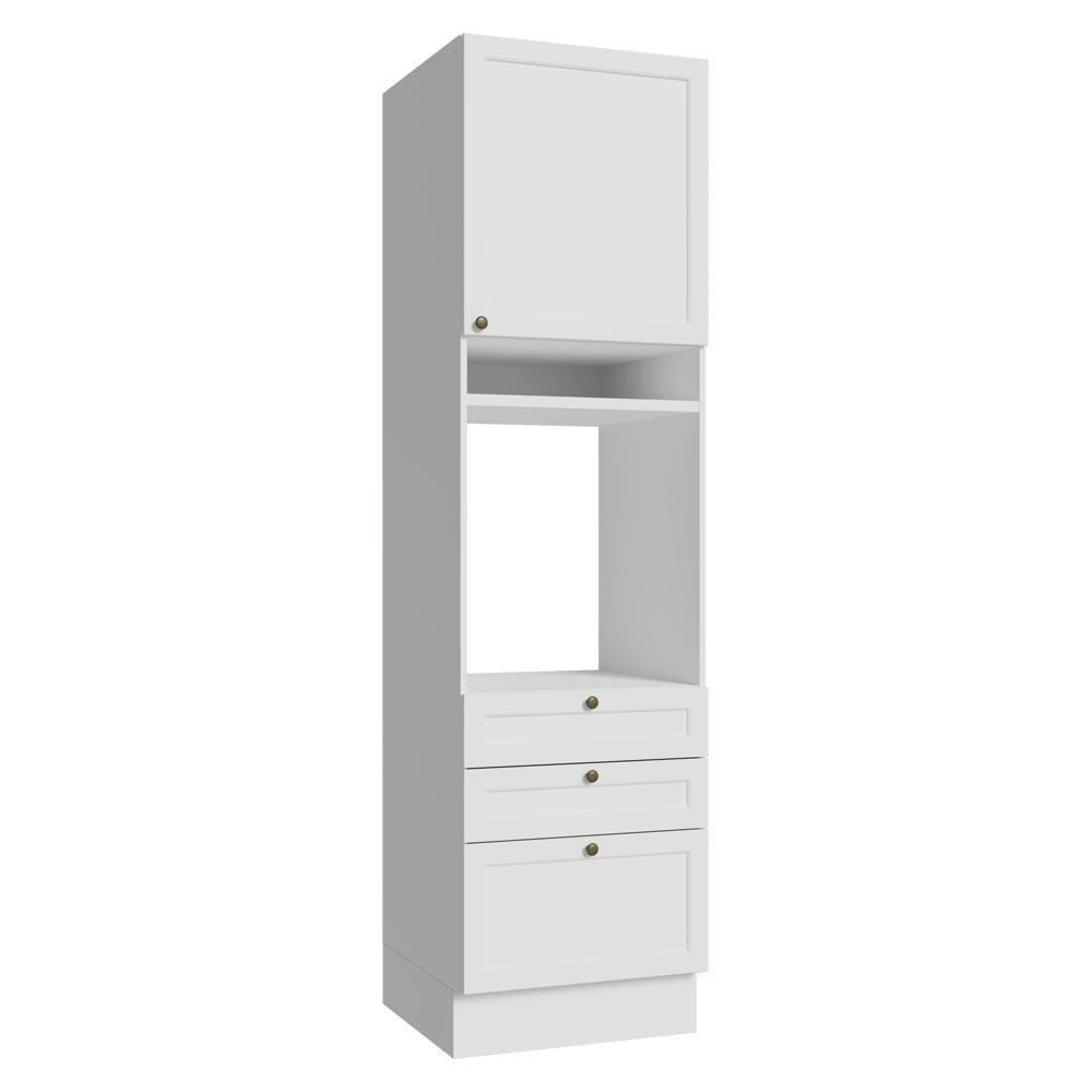Torre Quente 60 Cm 1 Porta 3 Gavetas Branco Vik Madesa Branco - 1