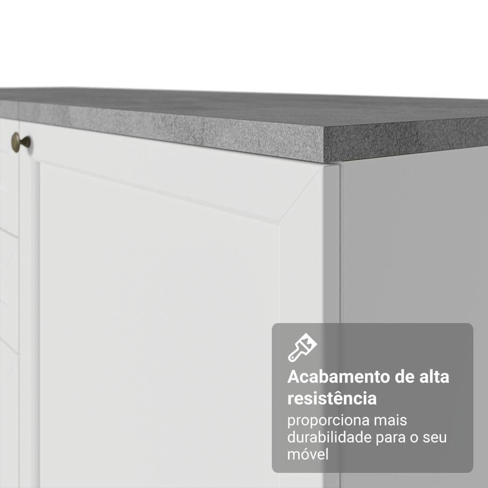 Torre Quente 60 Cm 1 Porta 3 Gavetas Branco Vik Madesa Branco - 8