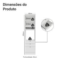 Torre Quente 60 Cm 1 Porta 3 Gavetas Branco Vik Madesa Branco - 2