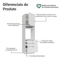 Torre Quente 60 Cm 1 Porta 3 Gavetas Branco Vik Madesa Branco - 3