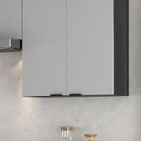 Armário 80cm 2 Portas Mdf Dobradiças Slow Motion Lumina - Itatiaia Grafite-fendi - 2