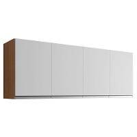Armário Aéreo Para Cozinha Ambiente Andréia 4 Portas 150cm Amêndoa Branco - Ajl - 5