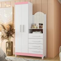 Cômoda New Capri 2 Portas E 4 Gavetas Quadriflex Branco/rosa Matte Com Espelho - Móveis Albatroz Branco/rosa Matte - 2