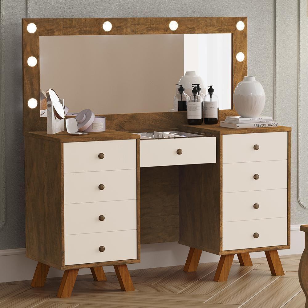 Penteadeira Camarim Mila Malbec-off White Sem Banqueta - Móveis Luapa Malbec-off White - 2