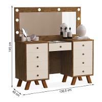 Penteadeira Camarim Mila Malbec-off White Sem Banqueta - Móveis Luapa Malbec-off White - 5