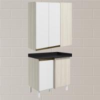 Armario Aereo E Balcao Canto Reto Mdf Kali Nicioli Bianco Toq Branco Uv - 2