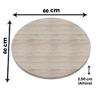 Mesa Pisa Beta Bistrô Fratini 107,50cm (a) Disco Redondo Branco Tampo Mdp Redondo Castanheira 60cm - 6