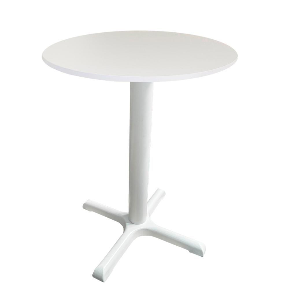 Mesa ômega Ferro Branco 74 Cm (alt) Base Em X Tampo Mdp Redondo Branco 80 Cm (larg) X 2,50 Cm (alt) - 1