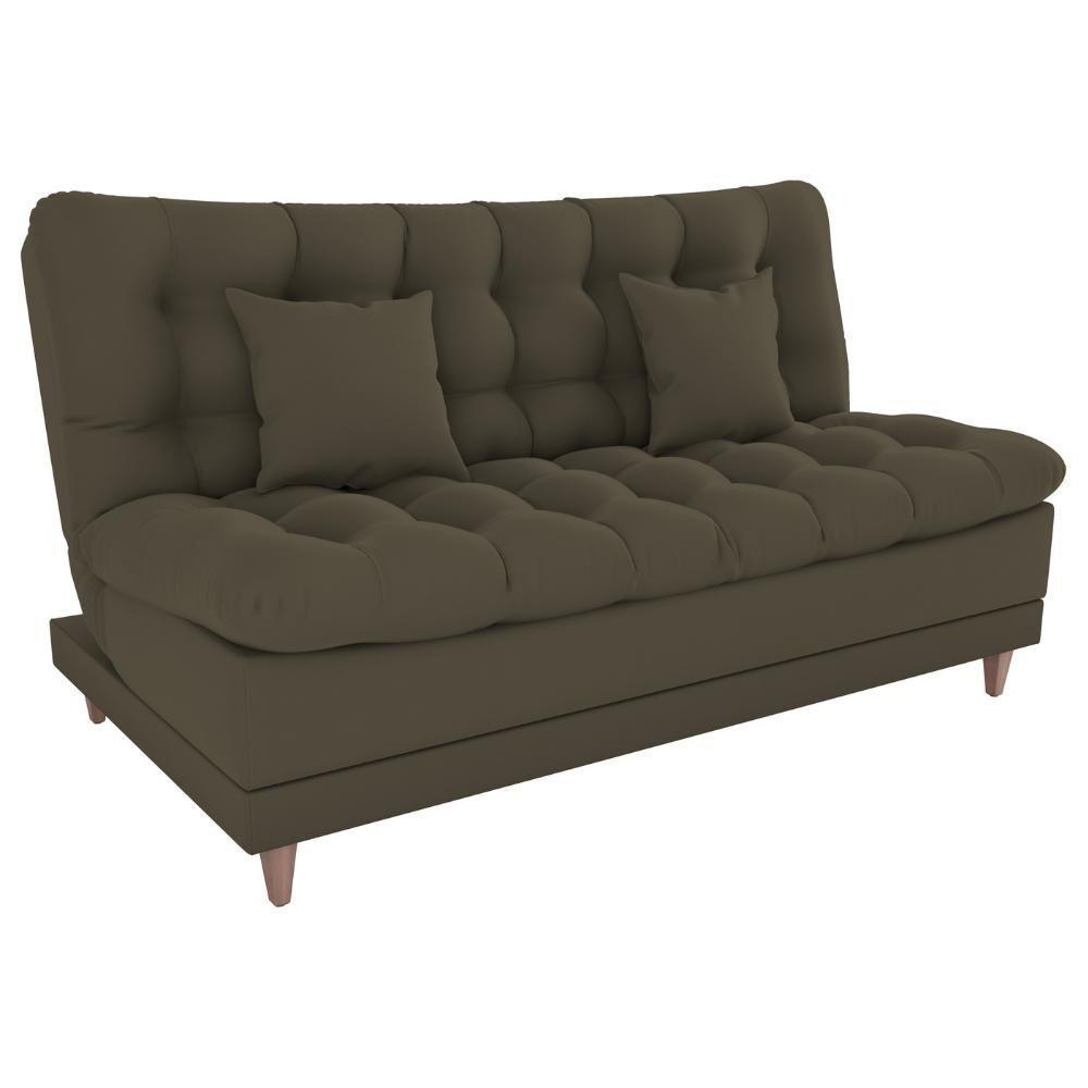 Sofa Cama 2 Lugares 185 Cm Duda Veludo Light B256 Milani Store Marrom Claro - 1