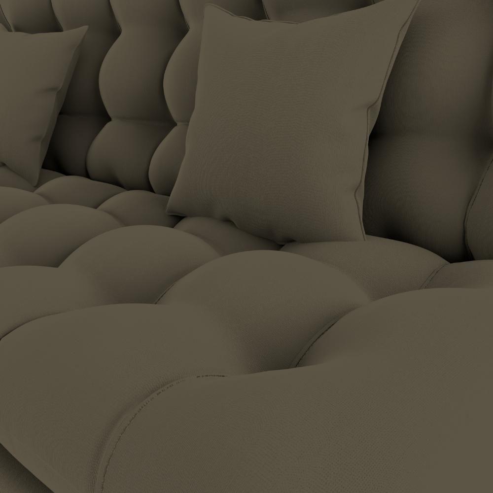 Sofa Cama 2 Lugares 185 Cm Duda Veludo Light B256 Milani Store Marrom Claro - 7