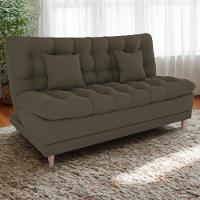 Sofa Cama 2 Lugares 185 Cm Duda Veludo Light B256 Milani Store Marrom Claro - 2