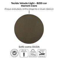 Sofa Cama 2 Lugares 185 Cm Duda Veludo Light B256 Milani Store Marrom Claro - 5