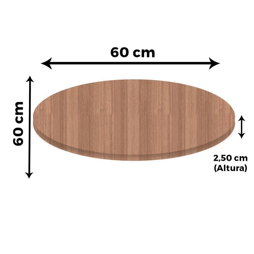 Base De Mesa Apus Em Ferro Preto 75 Cm (alt) Tampo Mdp Redondo Noce Nat 60cm (larg) X 2,5 Cm (alt) - 6