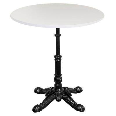 Base De Mesa Apus Em Ferro Preto 75 Cm (alt) Tampo Mdp Redondo Branco 60 Cm (larg) X 2,5 Cm (alt)