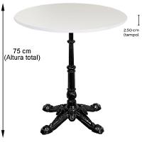 Base De Mesa Apus Em Ferro Preto 75 Cm (alt) Tampo Mdp Redondo Branco 60 Cm (larg) X 2,5 Cm (alt) - 3