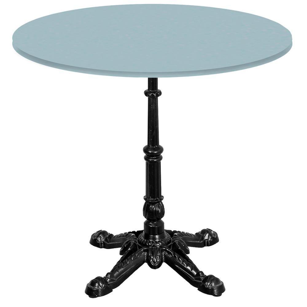 Base De Mesa Apus Em Ferro Preto 75 Cm (alt) Tampo Mdp Redondo Cinza 60 Cm (larg) X 2,5 Cm (alt) - 2