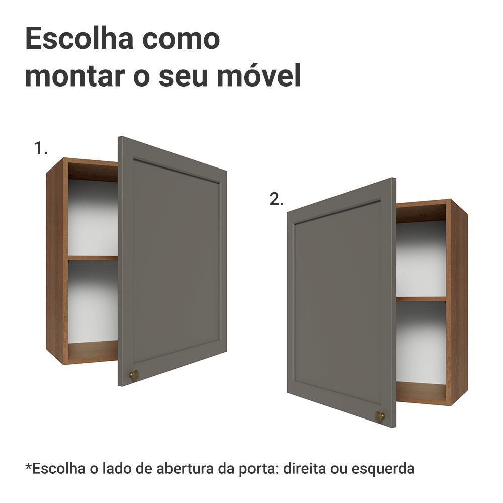 Armário Aéreo 60 Cm 1 Porta Vik Madesa Rustic/cinza - 4