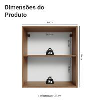 Armário Aéreo 60 Cm 1 Porta Vik Madesa Rustic/cinza - 2