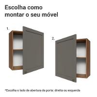 Armário Aéreo 60 Cm 1 Porta Vik Madesa Rustic/cinza