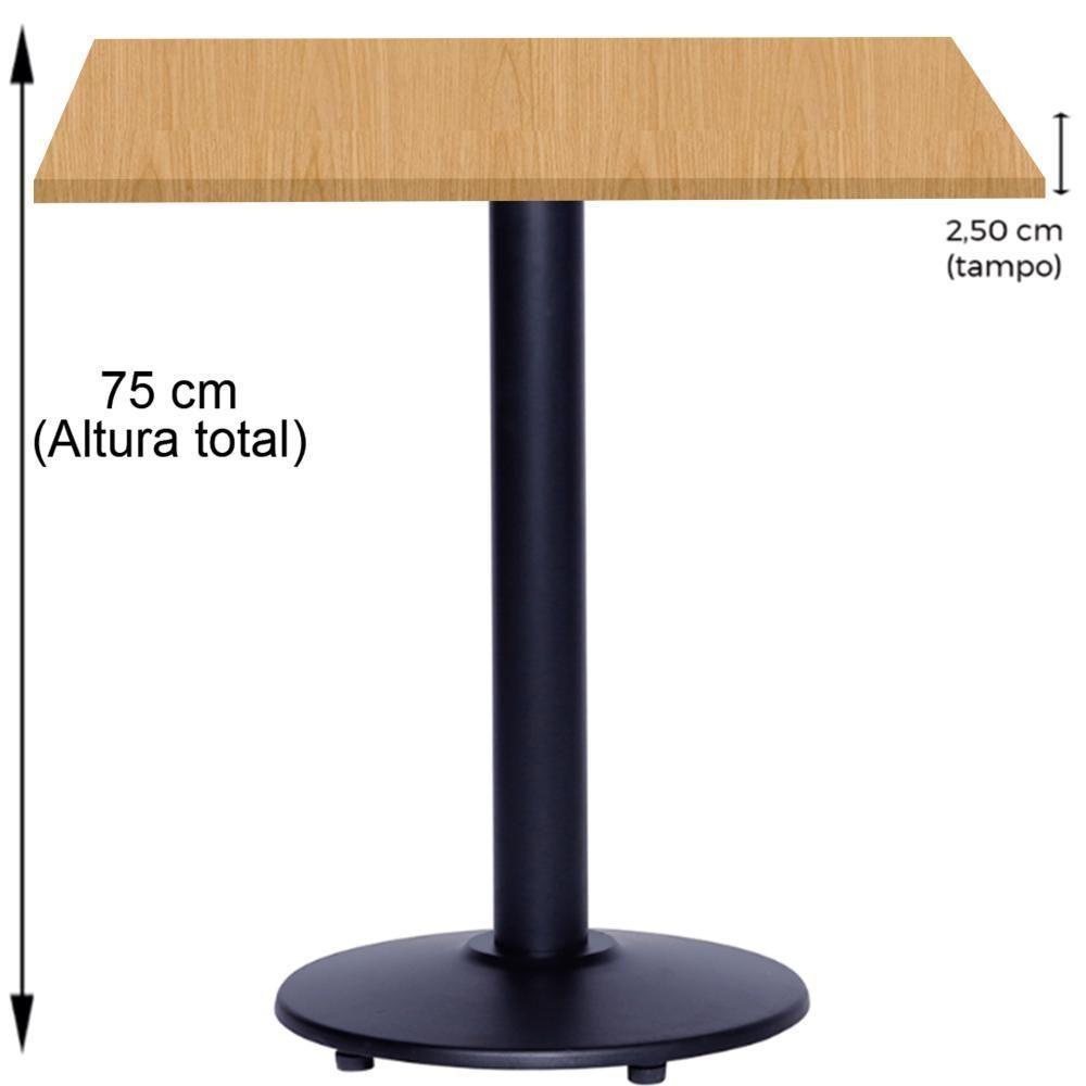 Mesa Zeta Ferro Preto 75 Cm (alt) Disco Redondo Tampo Mdp Quadrado 80 Cm (larg) X 2,50 Cm Alt Samba - 4