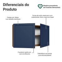 Armário Aéreo 120 Cm 2 Portas Vik Madesa Rustic/azul - 9