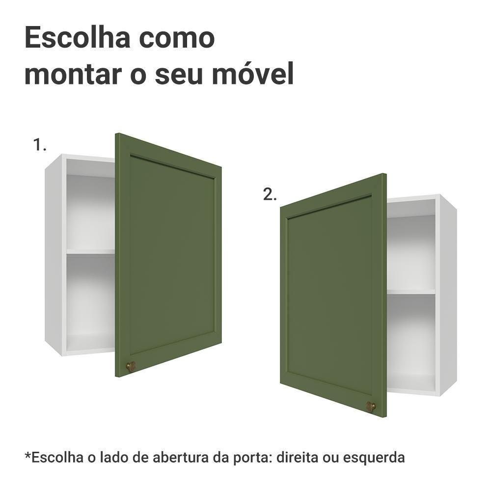 Armário Aéreo 60 Cm 1 Porta Vik Madesa Branco/verde - 4