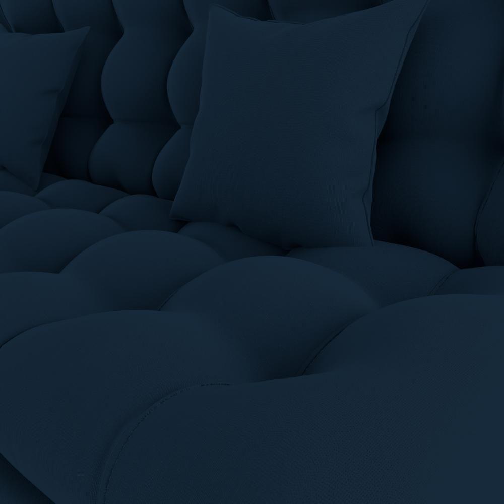Sofa Cama 2 Lugares 185 Cm Duda Veludo Light B254 Milani Store Azul - 7