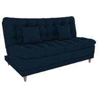 Sofa Cama 2 Lugares 185 Cm Duda Veludo Light B254 Milani Store Azul - 1