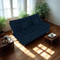 Sofa Cama 2 Lugares 185 Cm Duda Veludo Light B254 Milani Store Azul - 8