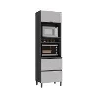 Paneleiro Itatiaia Lumina 70cm Em Madeira Grafite/fendi Com Espaço Para Forno - 1