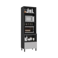 Paneleiro Itatiaia Lumina 70cm Em Madeira Grafite/fendi Com Espaço Para Forno - 2