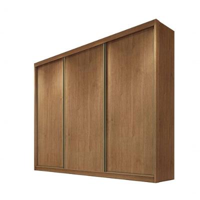 Guarda Roupa Casal Medelim 3 Portas de Correr 6 Gavetas Cumaru 100% MDF