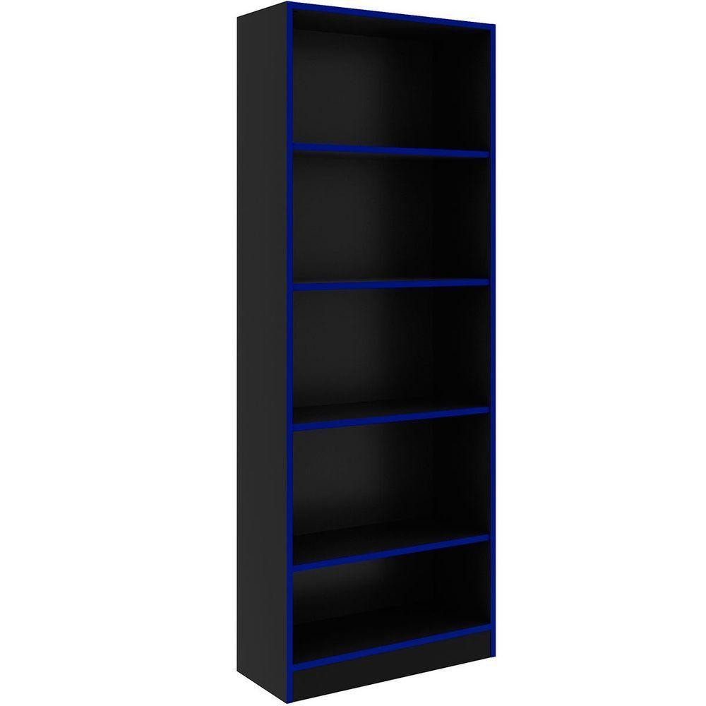 Estante Multiuso Gamer Livreiro Office 5 Prateleiras Preto/azul - 4