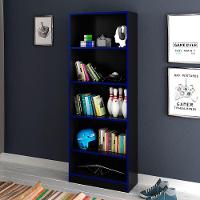 Estante Multiuso Gamer Livreiro Office 5 Prateleiras Preto/azul - 6