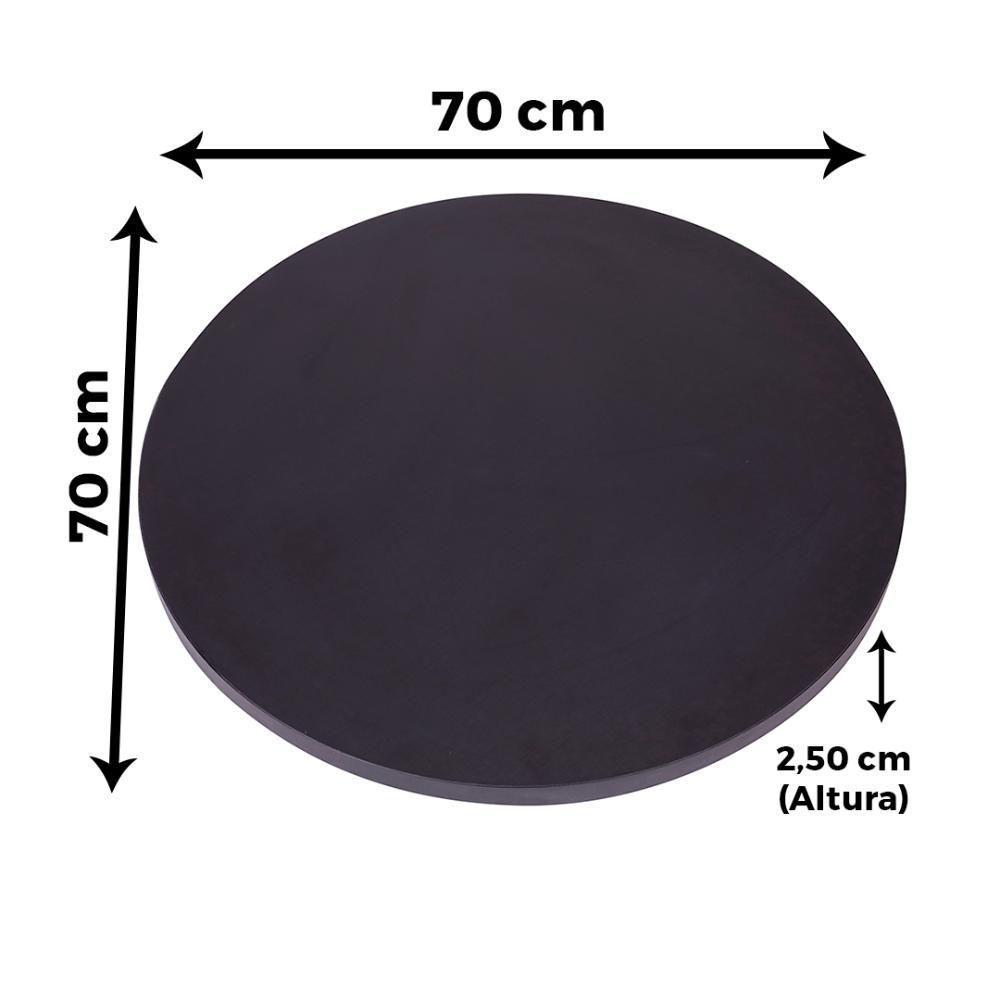 Mesa Pisa Beta Bistrô Fratini 107,50cm (a) Disco Redondo Inox Tampo Mdp Redondo Preto 70cm (l) - 6