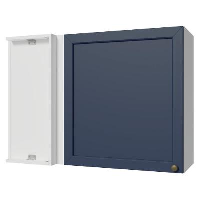 Armário Aéreo De Canto 1 Porta Vik Madesa Branco/azul