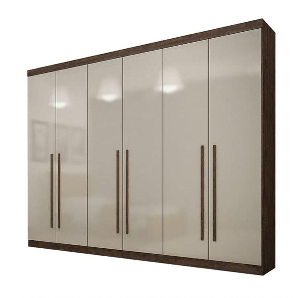 Guarda Roupa Casal 6 Portas 4 Gavetas - Uberaba-canion - Off White - Star Móveis - 1