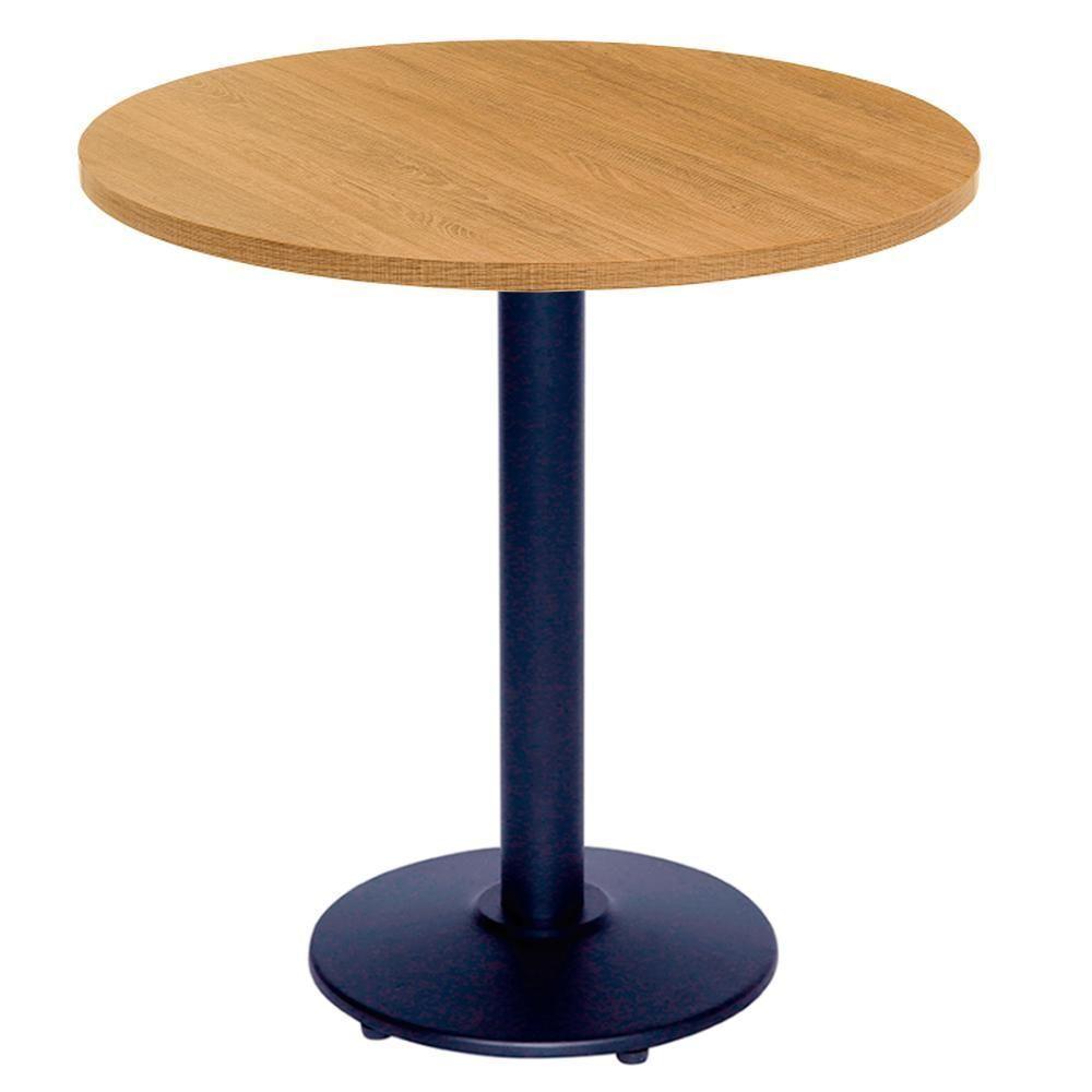 Mesa Zeta Ferro Preto 75 Cm (alt) Disco Redondo Tampo Mdp Redondo 60 Cm (larg) X 2,5 Cm (alt) Samba - 1