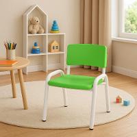 Kit 7 Cadeiras Infantil Iso, Escola, Base Branco- Verde Claro - 2